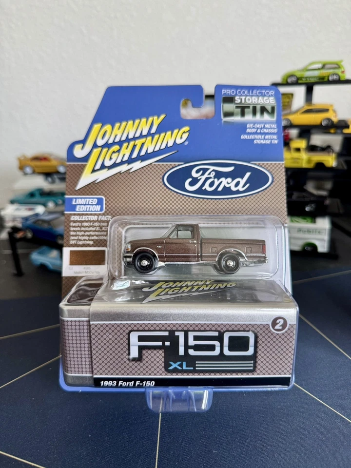 Johnny Lightning 1993 Ford F-150 XL Medium Mocha Poly Collectors Tin Diecast - Image 1 of 1