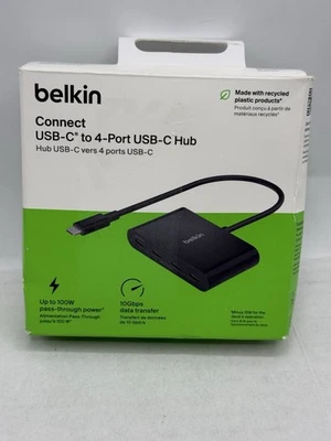Belkin Connect USB-C to 4 Port USB-C Gen2 Ports Hub Multiport Adapter 100W PD - Image 1 of 4