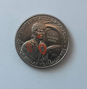 2022 D Dr. Sally Ride Quarter "IN COD" 3 Dots on Suit, Drooling, Name Tag Faded - Picture 1 of 2