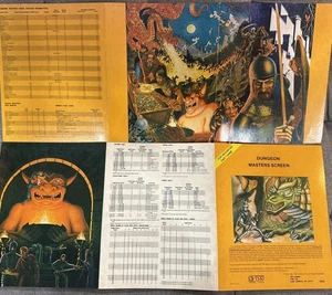 AD&D de pantalla DUNGEON MASTERS Dos 3 paneles 9024 Advanced Dungeons Dragons TSR 79 81 - Imagen 1 de 19
