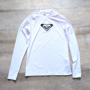 Roxy Girl's Whole Hearted Rash Guard White Long Sleeve M - Picture 1 of 5