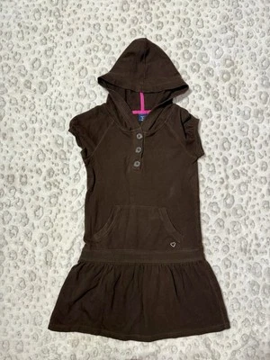 Vtg Gap Kids 2000s Brown Hooded Button Up Swim Coverup Sz XL (12) Y2K - Image 1 of 4