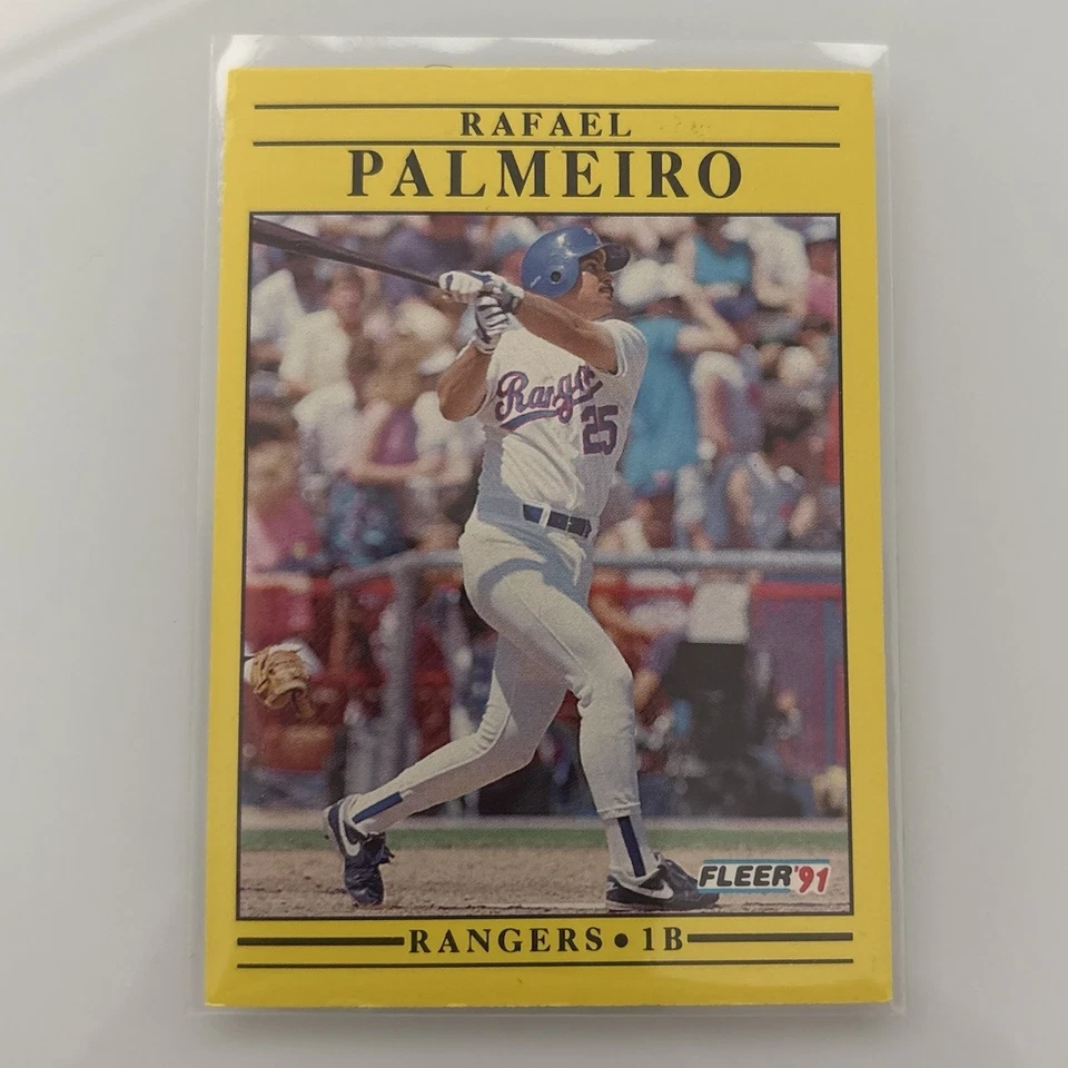 1991 Fleer Rafael Palmeiro #295 Texas Rangers Baseball Card - Image 1 of 2