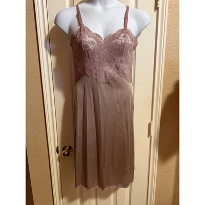 Vestido sin Mangas Van Raalte Vintage Encaje Corpiño Lencería Mediano M Malva Foto 1 de 4