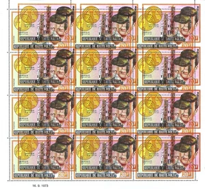 Hoja de cohete espacial Upper Volta Burkina Faso 1973 John F Kennedy EE. UU. error MNH - Imagen 1 de 3