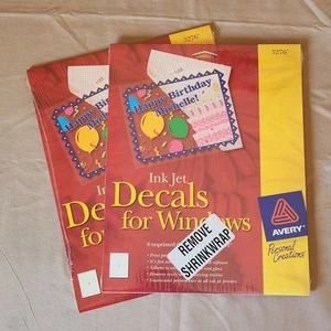 Avery Ink Jet Decals For Windows - 12 Unprinted Decal Sheets 8 1/2" x 11" 3276 - Picture 1 of 2