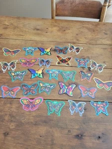 VINTAGE PRISM STICKER LOT 26 RAINBOW HEART BUTTERFLY VENDING MACHINE - Picture 1 of 10