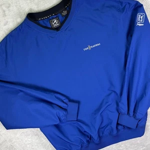 Ahead Herren The Players Blau Pullover Windbreaker Logo Ärmel Medium Golfjacke - Bild 1 von 11