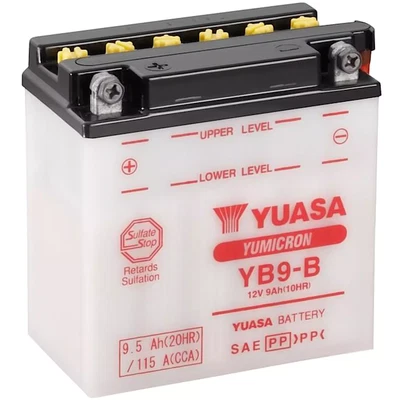 BATTERIA YB9-B YUASA CON LIQUIDO 12 V 9 AH PIAGGIO 125 HEXAGON 1994/1998 - Immagine 1 di 3