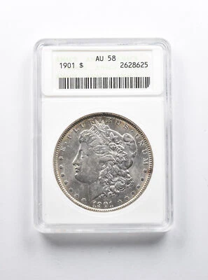 AU58 1901 Morgan Silver Dollar ANACS *1143 - Image 1 of 3
