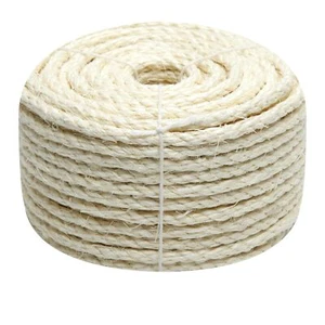 1/4" x 32Ft Natural Sisal Rope DIY Hemp Rope for Cat Scratching Post Replacement - Picture 1 of 8