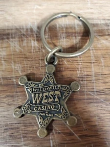 Wild Wild West Casino Keychain Charm Gold Tone 2 inches - Picture 1 of 2
