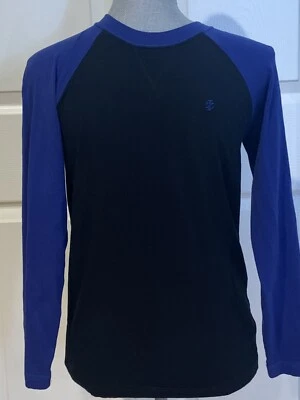 IZOD Boys Long Sleeve Shirt Medium 10/12 Blue Black Cotton - Image 1 of 4