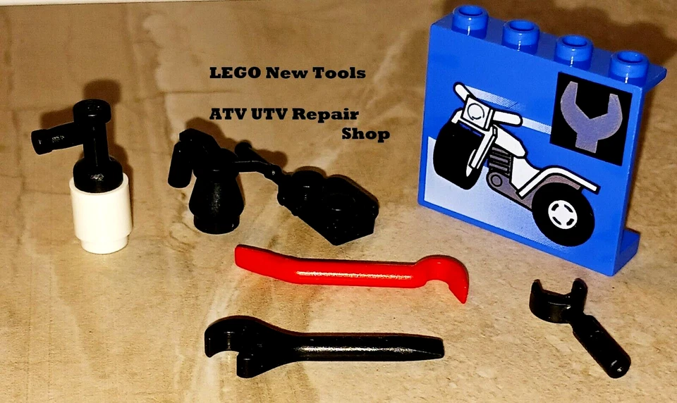 New LEGO ATV Repair Shop Tool UTV OHV Garage Desert Oasis Gas Station Mechanic - Image 1 of 1
