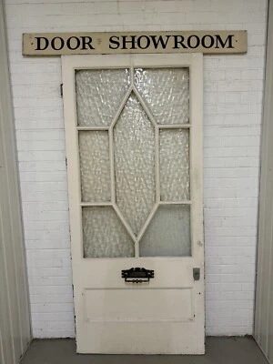 Reclaimed Old Edwardian Victorian Wooden Panel Front Door 2180 Or 2187mm x 980mm - Image 1 of 4