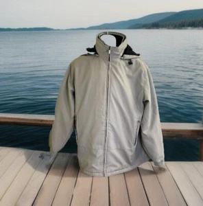 Weatherproof Soft Shell Lined Duel Zip Jacket Light Gray Mens Size L-XL - Picture 1 of 11