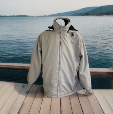 Weatherproof Soft Shell Lined Duel Zip Jacket Light Gray Mens Size L-XL - Image 1 of 4