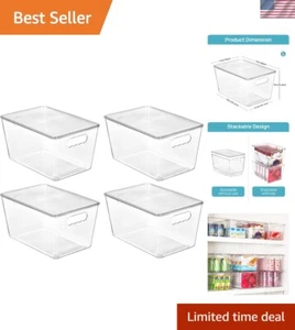 Large BPA-Free Clear Storage Bins with Handles - Ideal for Kitchen Organization - Picture 1 of 9
