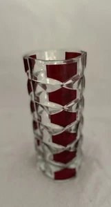 Vintage Luminarc J.G Durand Windsor Ruby Geometrical Vase. - Picture 1 of 10