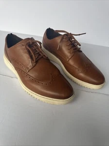 COLE HAAN GRAND PLUS + LEATHER CASUAL WINGTIP DRESS SHOES BROWN SIZE 9 Men’s - Picture 1 of 11