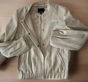 Banana Republic x Mario Bellucci Bomber Jacket Melton Wool Blend Women Sz S Tall - Picture 1 of 10