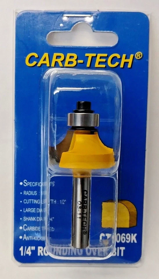 Carb-Tech CT1069K 1/4" Rounding Over Router Bit Carbide Tipped - Image 1 of 1