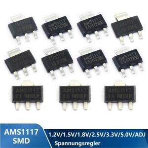 AMS1117 Spannungsregler Stabilisator 1,2V 1,5V 1,8V 2,5V 3,3V 5,0V SOT-223 LDO - Picture 1 of 14