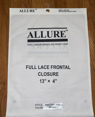 Cierre frontal de encaje completo Allure 13” x 4” cuerpo rizado color ondulado natural Foto 1 de 2