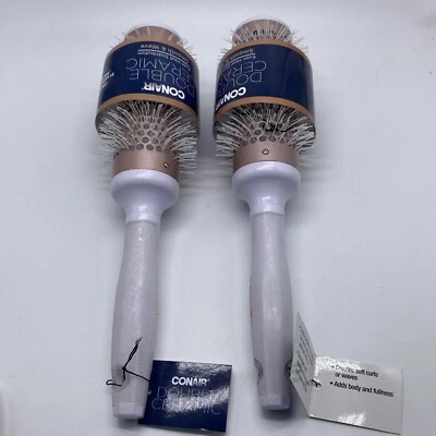 2 Pack: Conair Double Ceramic Thermal Round Hairbrush SHELFWEAR E10D - Image 1 of 2