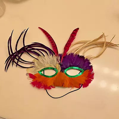 Mardi Gras Feather Embellished Masks Women Masquerade Carnival Costume Mask - Image 1 of 4