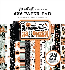 Almohadilla de papel Echo Park SPOOKTACULAR HALLOWEEN 6x6 24 piezas diario álbum de recortes planificador - Imagen 1 de 2