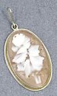 VINTAGE Shell Cameo Floral Womens Pendant Sterling Silver 800 Fine Jewelry