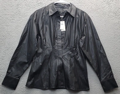 Chaqueta Banana Republic Mujer Pequeña Negra Cuello Botón Delantero Foto 1 de 4