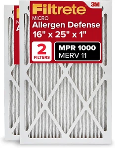 Filtrete AC Furnace Air Filter MERV 11, MPR 1000, Pleated, 2 Pack, Micro Allerge - Picture 1 of 11