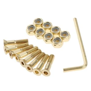 8Set Steel SkateBoard Screws and Nuts Set Longboard Hardware Bolts To Truck - Picture 1 of 10