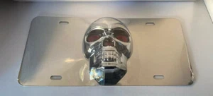 PILOT 3D Red Eyes Skull license plate Stainless Steel rust resistant sealed - Picture 1 of 3