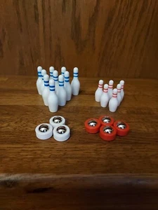 Mini Tabletop Games Replacement Pieces 16 Bowling Pins & 7 Rollers Mixed Lot - Picture 1 of 11