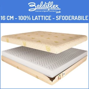 MATRATZE Latex 100% Höhe 16 CM Abnehmbar Aloe 100% Made IN Italy - Bild 1 von 12