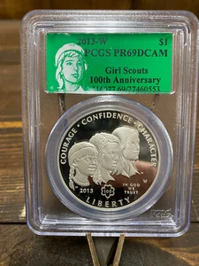2013 W $1 Girl Scouts 100th Anniversary Deep Cameo PCGS PR69 - Picture 1 of 10