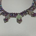 Vintage Rainbow Iris Glass Aurora Borealis Necklace With Mother Of Pearl