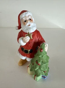 Vintage Porzellan Biskuit Weihnachtsmann Figur Taiwan fröhlich alt Weihnachtsmann handbemalt - Bild 1 von 11