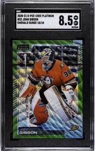 Upper Deck 2020-21 O-Pee-Chee Platinum John Gibson Emerald Surge SSP #10/10