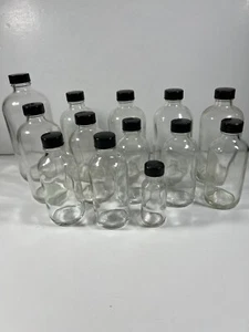 Lot of Laboratory Glass Bottles - Multiple Makers and Varying Sizes - Picture 1 of 9