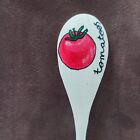 TOMATO PLANT LABEL MARKER ALLOTMENT GARDENING HAND PAINTED WOODEN SPOON NEW