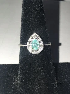 Neonblau Paraiba Turmalin und Diamantring - Bild 1 von 10