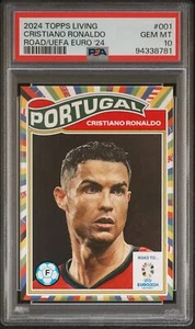 2024 TOPPS LIVING SET UEFA camino a euro 2024 Cristiano Ronaldo #001 PSA 10 - Imagen 1 de 2