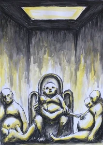 The Lotus Eaters Original Illustration Mixed Media On Paper - Picture 1 of 3