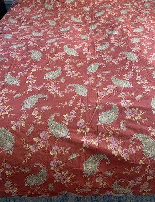 New Pottery  Barn Florence Queen Duvet Cover Paisley Floral Rust Green Cotton - Image 1 of 4