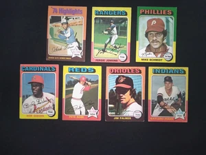 1975 Topps Schmidt Rose Gibson Aaron Palmer Perry Jenkins Baseball Lot 7 Nice - Picture 1 of 7