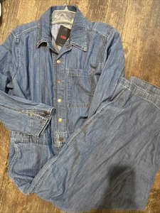 NWT LEVIS HERITAGE DENIM JUMPSUIT snap up with drawstring waist size XXL - Picture 1 of 3